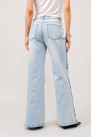 Stevie Wide Leg Mid Rise Denim