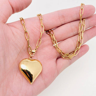 18K Gold Plated Heart Pendant Necklace