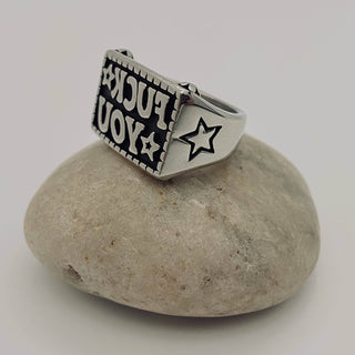 Stainless Steel Ring Reversion "Fuck you "