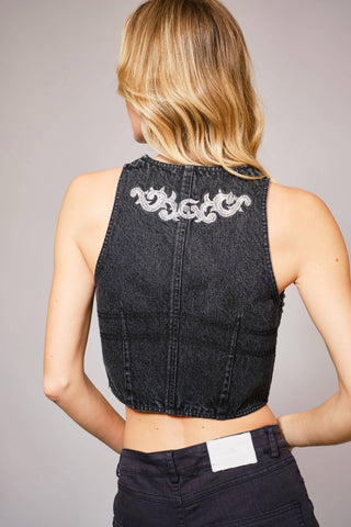 Cherry Bomb Denim Vest