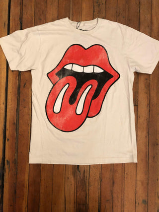 Rolling Stone Cream Faded Tongue Tee