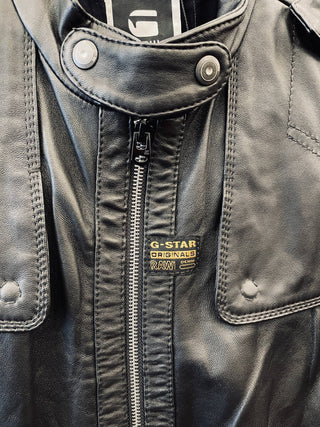 Vintage G-Star RAW Leather Jacket W Sz L